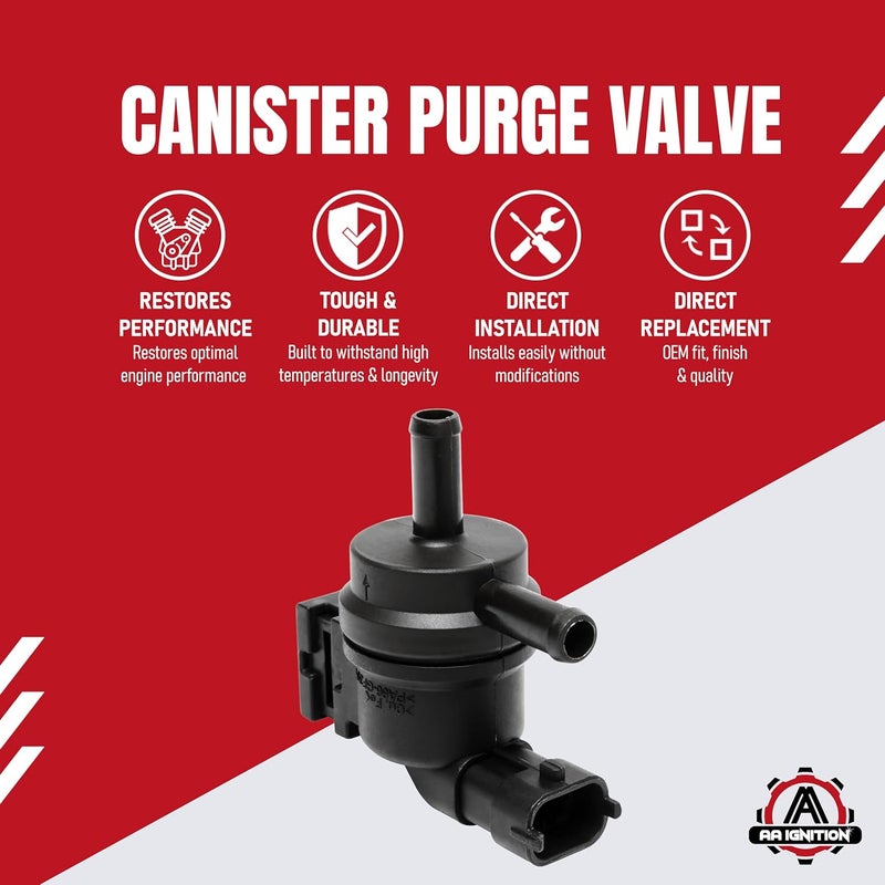 AA Ignition صمام تطهير علبة البخار - يناسب هيونداي وكيا - أكسنت، أزيرا، جينيسيس، سانتا في، سوناتا، فورت 5، أوبتيما، ريو، سيدونا، سورينتو، سول، سبورتاج - يستبدل الأجزاء 28910-3C200، 911-349، CP635 - Image 2